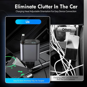 RetraCharge™ I 4-in-1 Retractable Car Charger